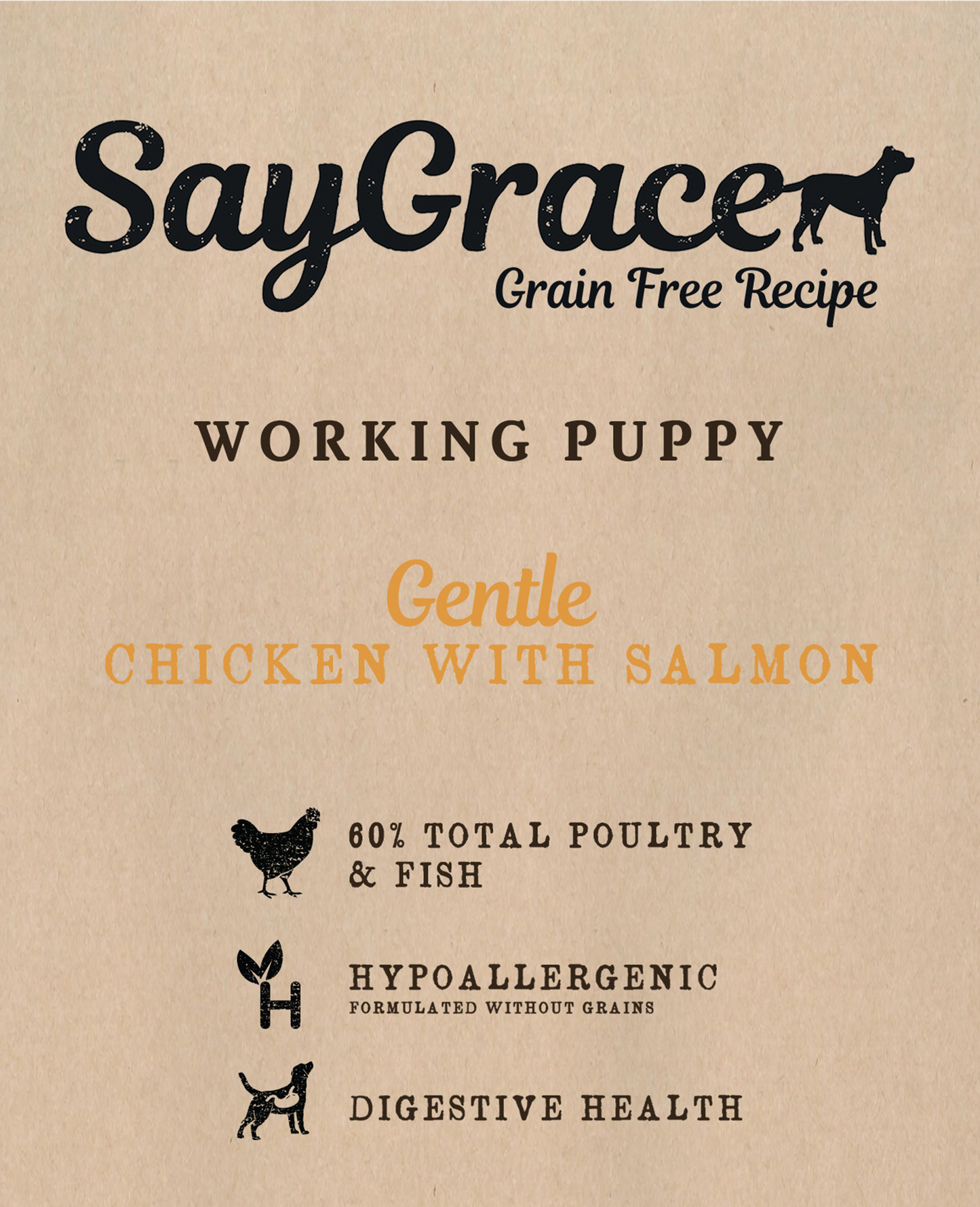 SayGrace Grain-Free Working Puppy Gentle Chicken with Salmon Dry Dog Food