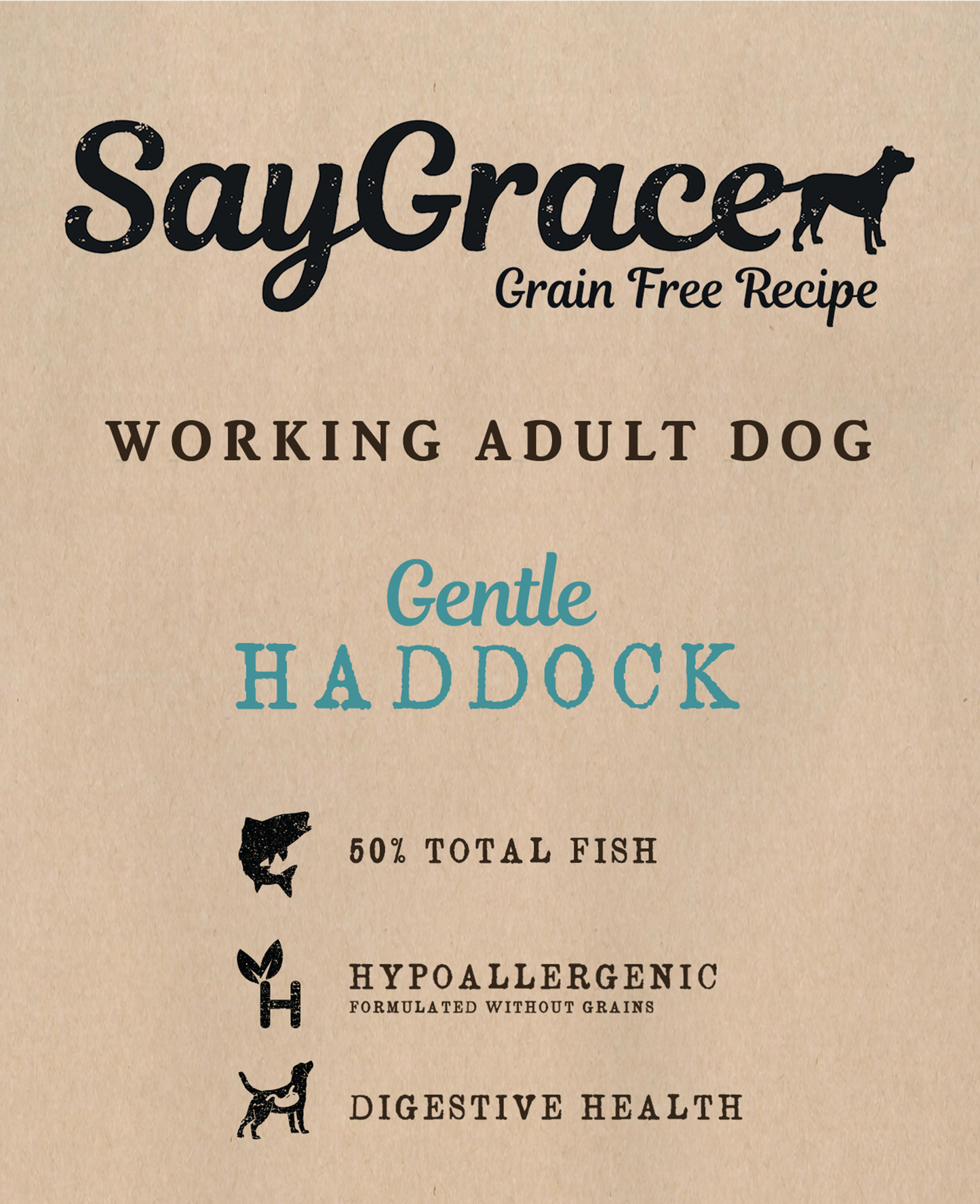 SayGrace Grain-Free Working Adult Gentle Haddock Dry Dog Food