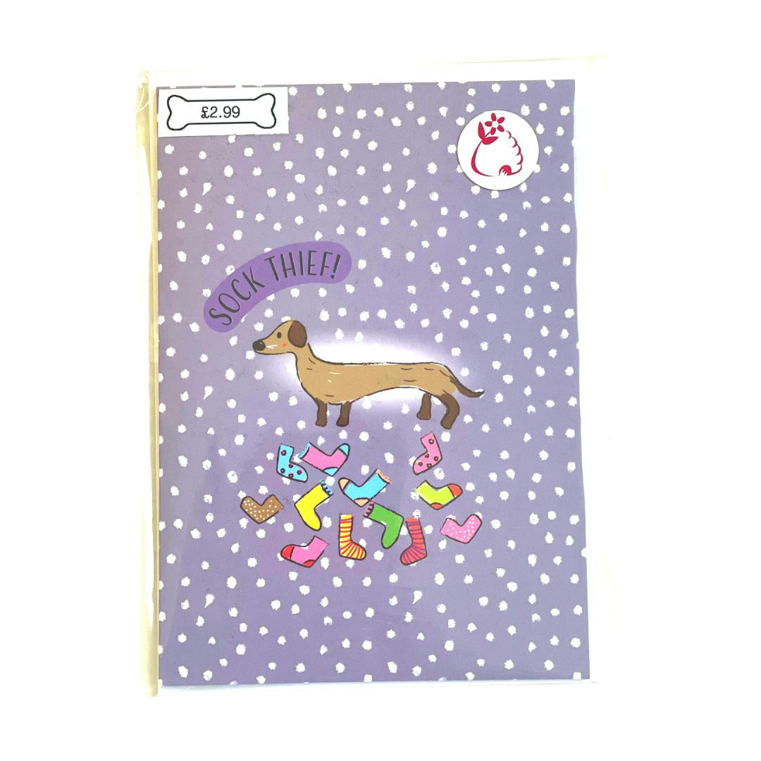 Greetings card -Sock Thief