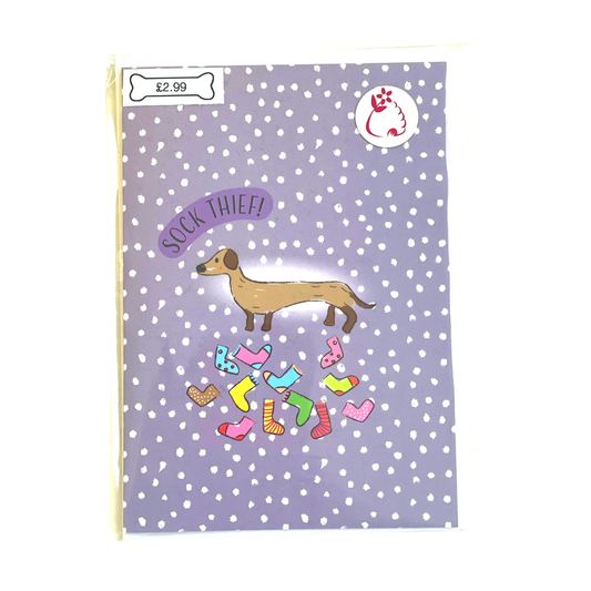 Greetings card -Sock Thief