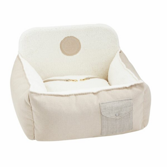 Chloe's Home Car Bed Tallinn for Dogs and Cats (Ecru)
