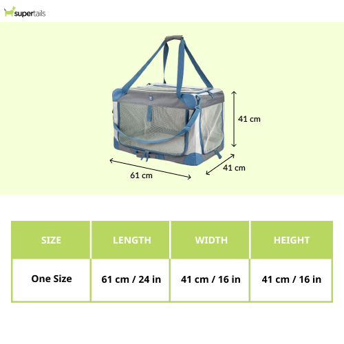 Barkbutler x Fofos Outdoor Camping Carrier for Dogs and Cats (Grey/Blue)