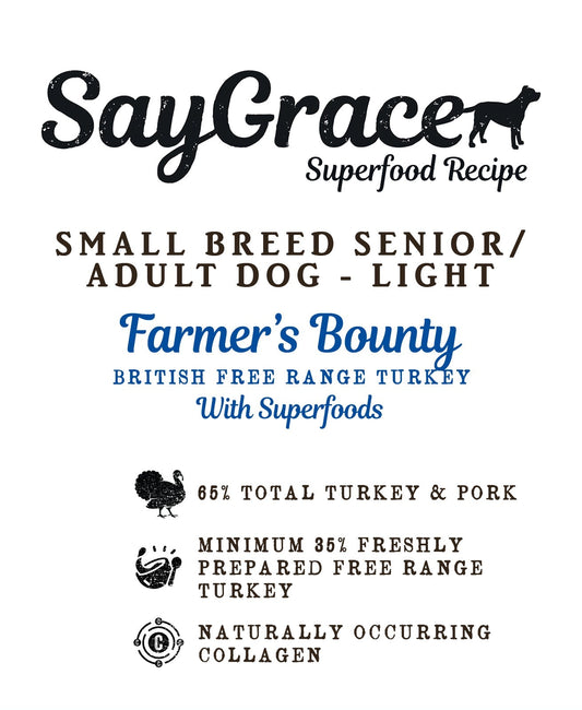 SayGrace Superfood Small Breed Senior Light Farmer¡¯s Bounty British Free Range Turkey Dry Dog Food