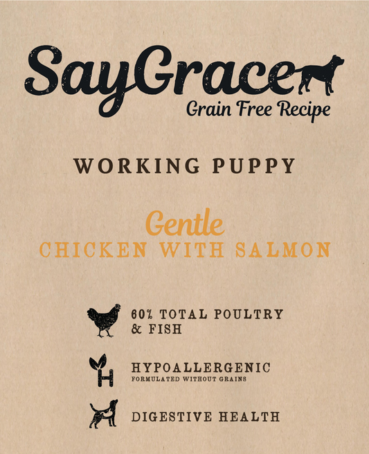 SayGrace Grain-Free Working Puppy Gentle Chicken with Salmon Dry Dog Food