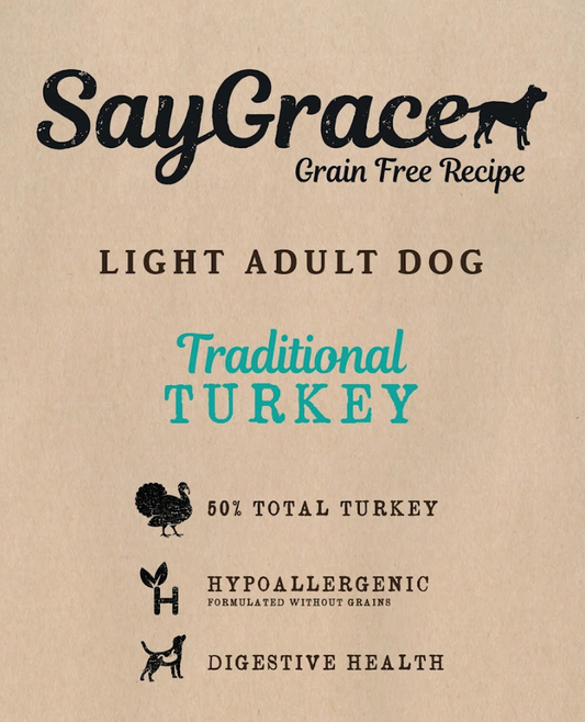 SayGrace Grain-Free Light Adult Traditional Turkey Dry Dog Food