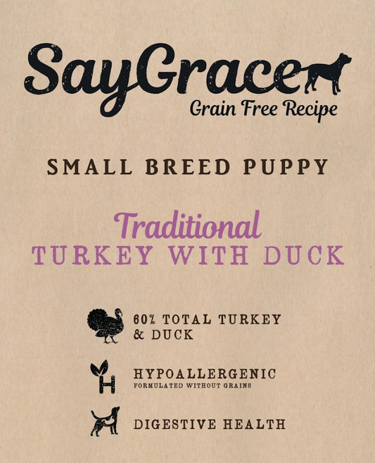 SayGrace Grain-Free Small Breed Puppy Traditional Turkey with Duck Dry Dog Food