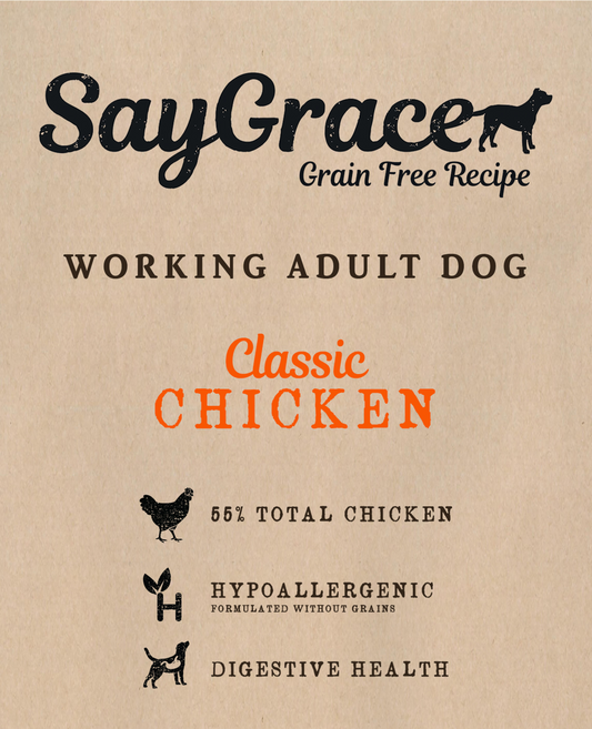 SayGrace Grain-Free Working Adult Classic Chicken Dry Dog Food