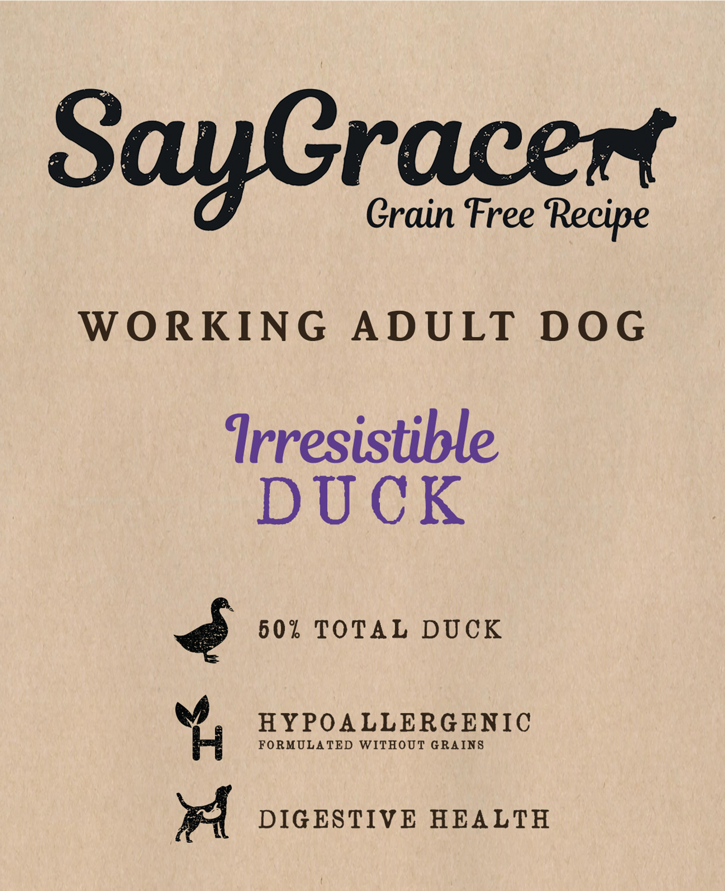 SayGrace Grain-Free Working Adult Irresistible Duck Dry Dog Food