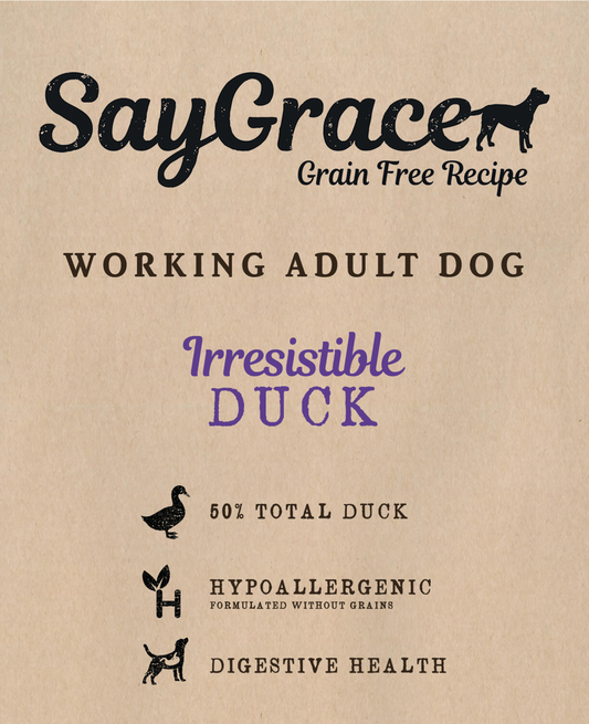 SayGrace Grain-Free Working Adult Irresistible Duck Dry Dog Food