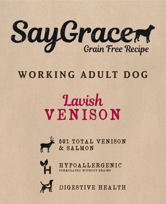 SayGrace Grain-Free Working Adult Lavish Venison Dry Dog Food
