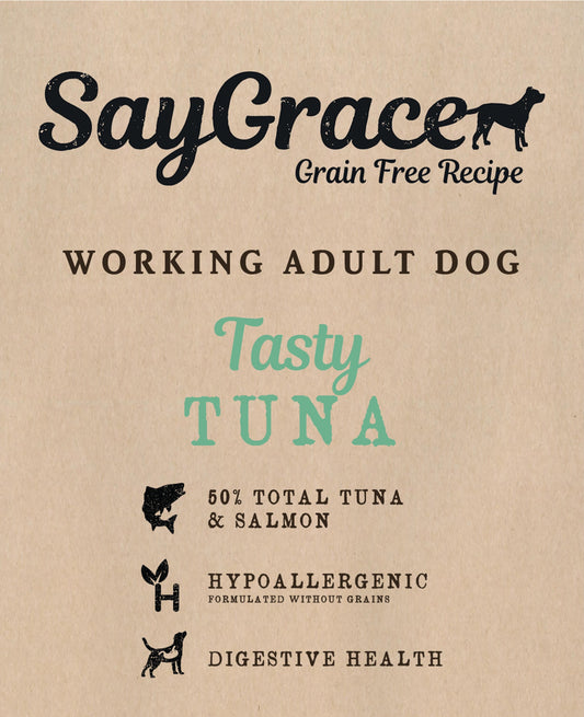 SayGrace Grain-Free Working Adult Tasty Tuna Dry Dog Food