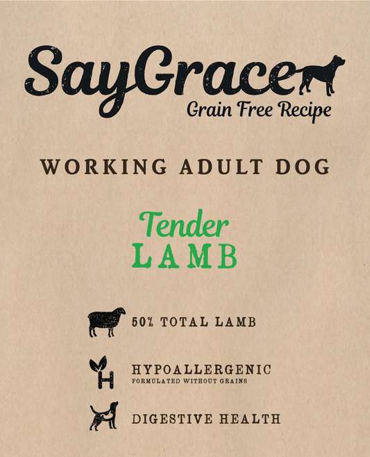 SayGrace Grain-Free Working Adult Tender Lamb Dry Dog Food
