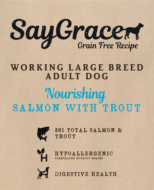 SayGrace Grain-Free Working Large Breed Adult Nourishing Salmon with Trout Dry Dog Food
