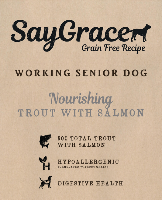 SayGrace Grain-Free Working Senior Nourishing Trout with Salmon Dry Dog Food