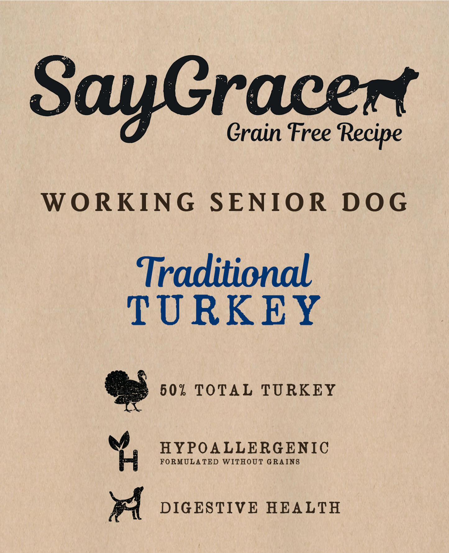 SayGrace Grain-Free Working Senior Traditional Turkey Dry Dog Food