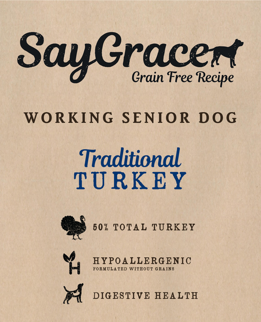 SayGrace Grain-Free Working Senior Traditional Turkey Dry Dog Food