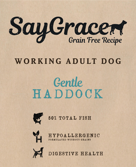 SayGrace Grain-Free Working Adult Gentle Haddock Dry Dog Food