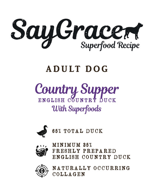 SayGrace Superfood Adult Country Supper English Country Duck Dry Dog Food
