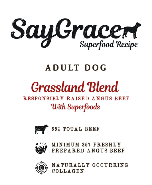 SayGrace Superfood Adult Grassland Blend Responsibly Raised Angus Beef Dry Dog Food