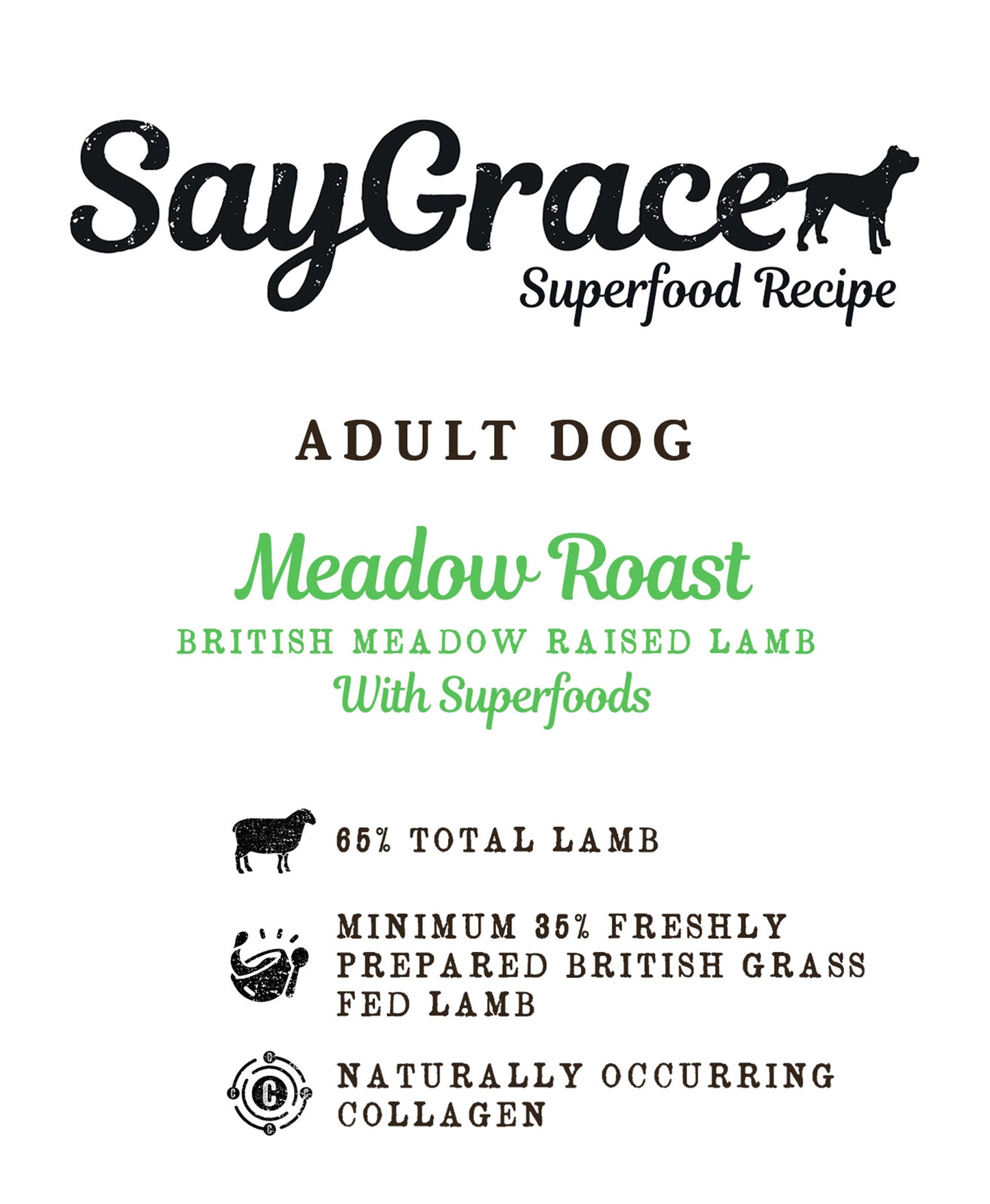 SayGrace Superfood Adult Meadow Roast British Meadow Raised Lamb Dry Dog Food