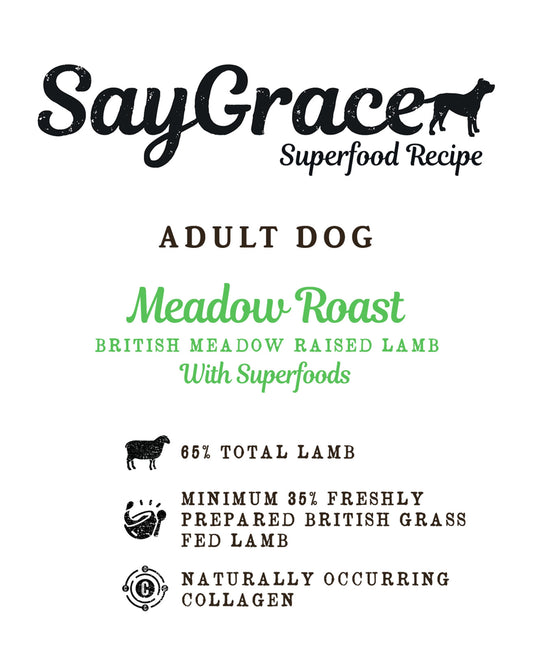 SayGrace Superfood Adult Meadow Roast British Meadow Raised Lamb Dry Dog Food