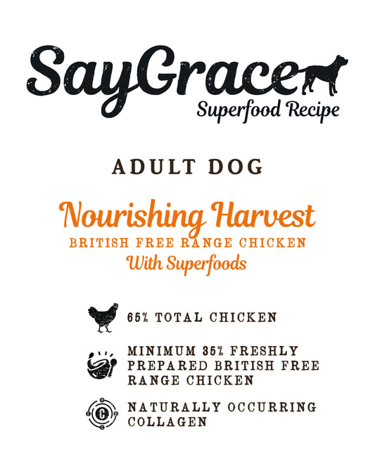 SayGrace Superfood Adult Nourishing Harvest British Free Range Chicken Dry Dog Food