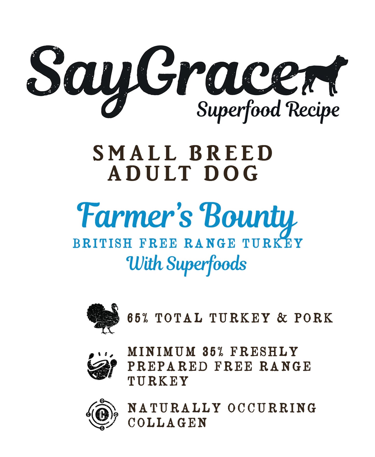 SayGrace Superfood Small Breed Farmer¡¯s Bounty British Free Range Turkey Dry Dog Food
