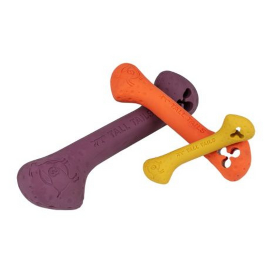 Tall Tails G.O.A.T. Rubber Sport Bone -  Durable Treat and Fetch Toy for Dogs