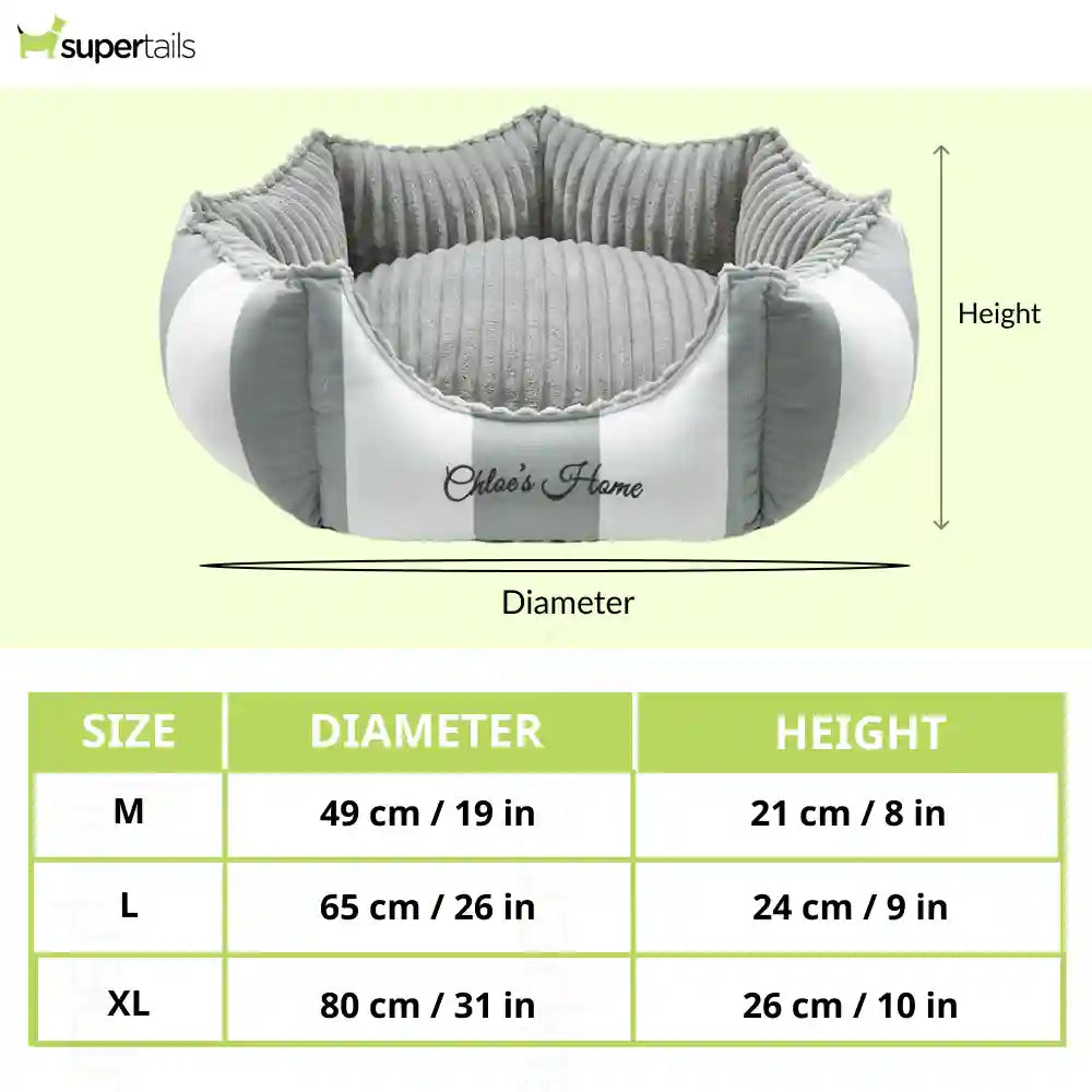 Chloe's Home Monte Carlo Bed for Dogs and Cats (Grey)