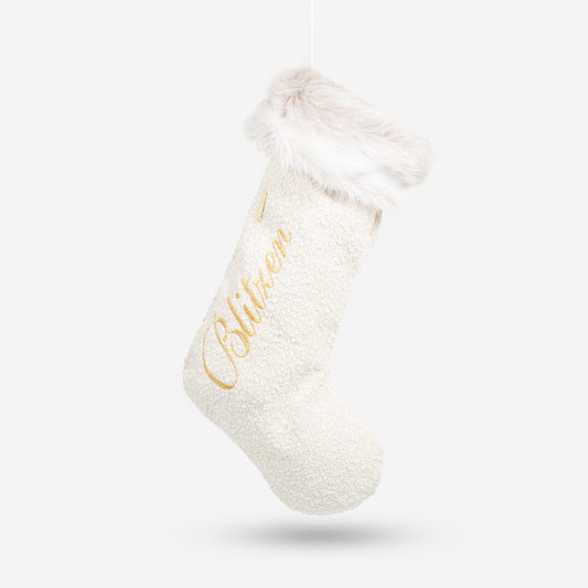 Christmas Stocking in Ivory Boucl¨¦ by Lords & Labradors