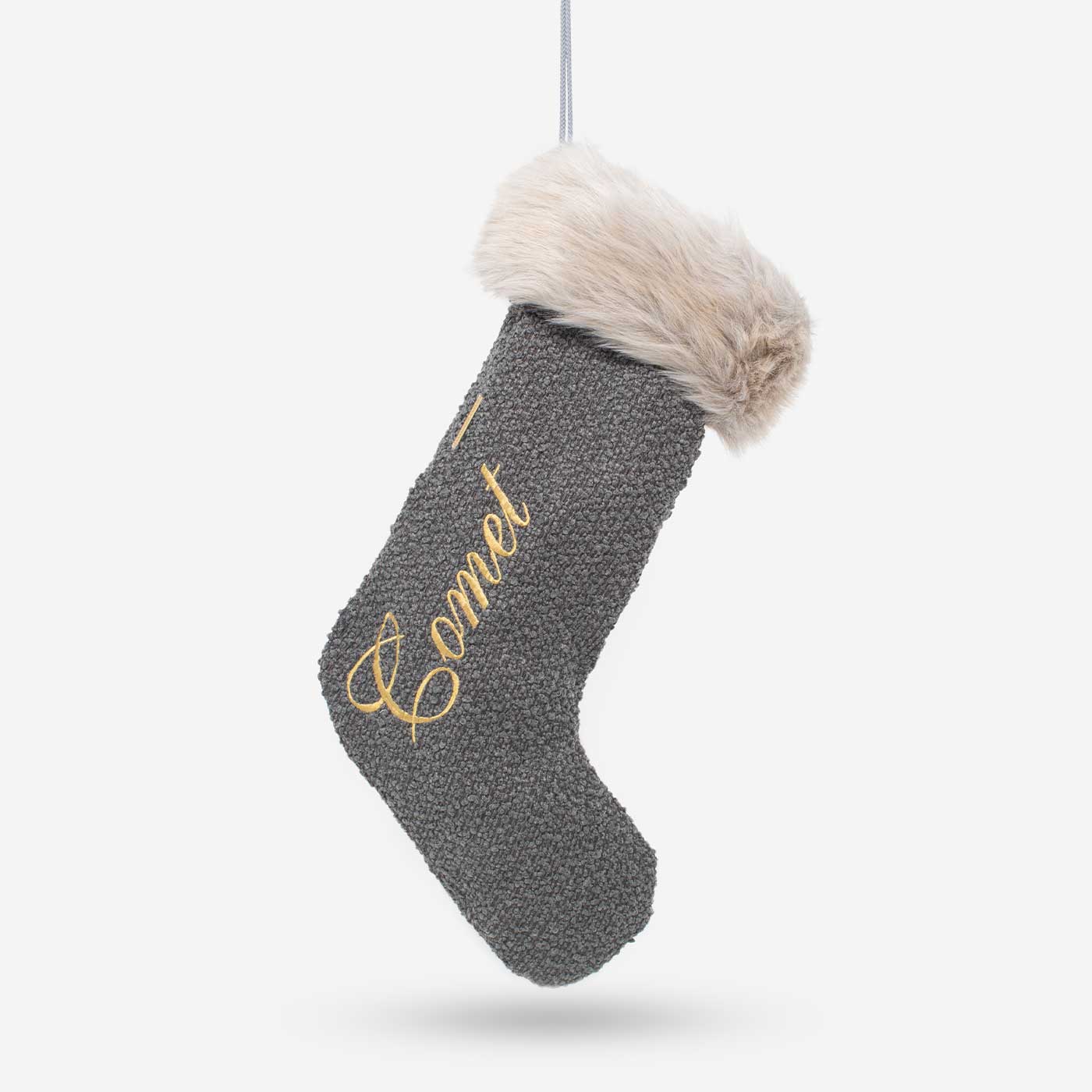Christmas Stocking in Granite Boucl¨¦ by Lords & Labradors