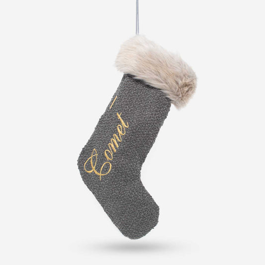 Christmas Stocking in Granite Boucl¨¦ by Lords & Labradors